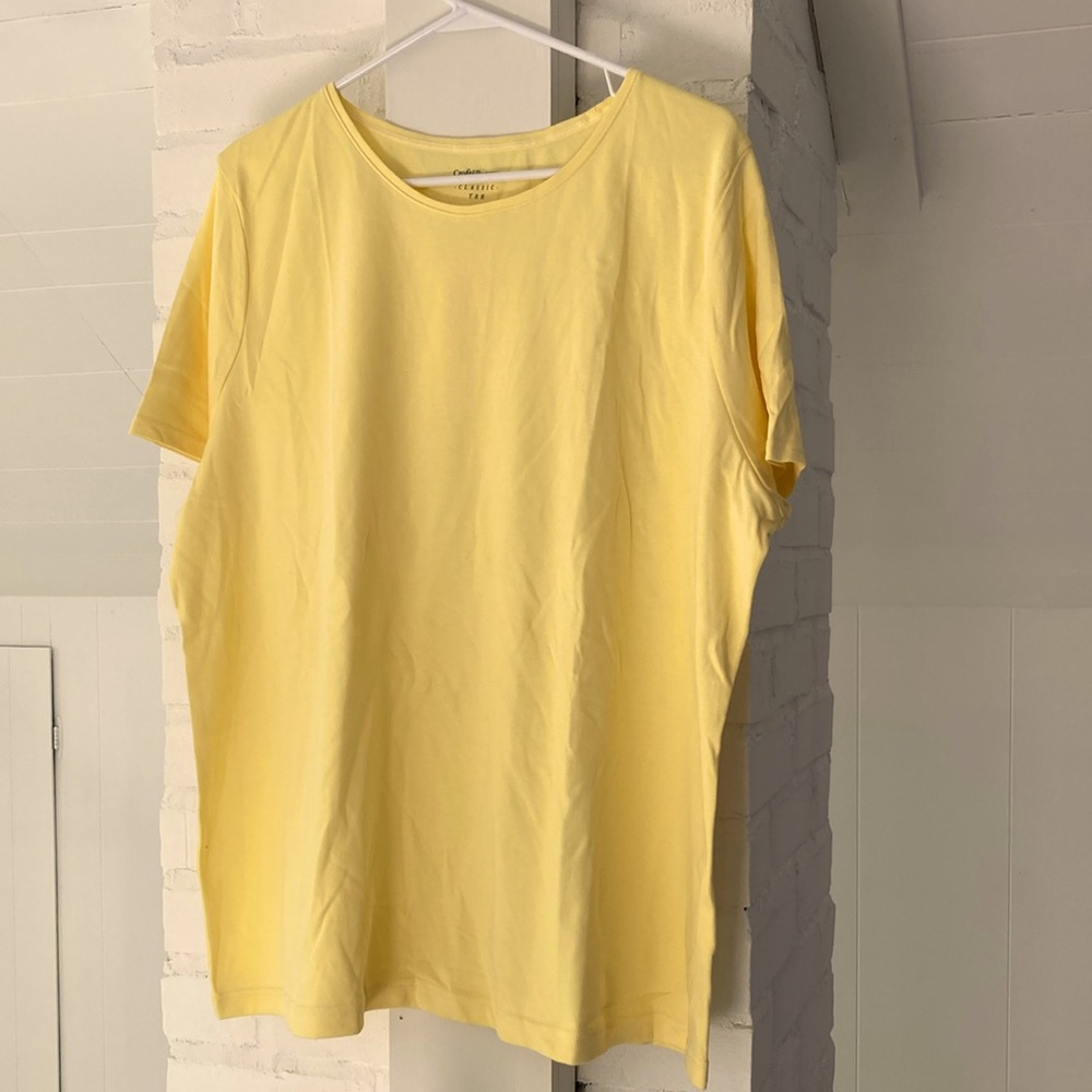 New 100% cotton yellow croft&barrow top size 2x
